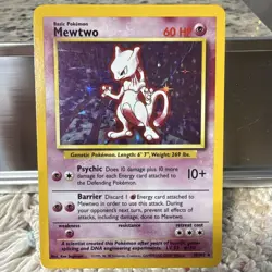 WOTC Mewtwo 10/102 Base Set Unlimited Holo Rare 60 HP English 1999 - Image 1