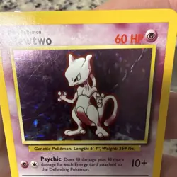WOTC Mewtwo 10/102 Base Set Unlimited Holo Rare 60 HP English 1999 - Image 5