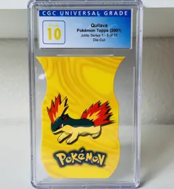 POP 1-2001 Pokemon Topps Quilava Johto Series 1 Die Cut Embosed 5 of 15 CGC 10 - Image 1