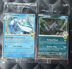 Pokemon Pitch Black Release Promos: Zarude (GameStop) & Primarina (B&N) *Sealed* - Image 1