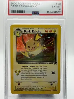 2000 Pokemon WOTC Team Rocket - #83 Dark Raichu Holo - PSA 6 - Image 2