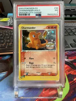 Pokemon TCG 2003 Charmander EX Dragon City Championship Promo Holo PSA 7 - Image 1