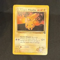 Wizards of the Coast Pokemon TCG Gym Challenge Lt. Surge's Pikachu 84/132 Commo… - Image 1