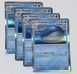 Pokemon TCG SV09 Journey Together Wailord 041/159 Rare x4 Playset - Image 1