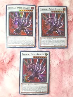 (3) Yu-gi-oh! Firewall Saber Dragon ALIN-EN038 Super Rare Alliance Insight - Image 1