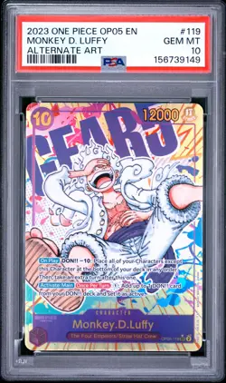 One Piece Monkey D. Luffy Awakening Of The New Era OP05-119 Alternate Art PSA 10 - Image 1