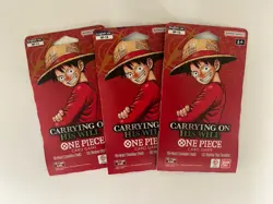 One Piece OP-13 Sleeved Booster Packs Carrying On His Will | Lot of 3 - SEALED - Image 1