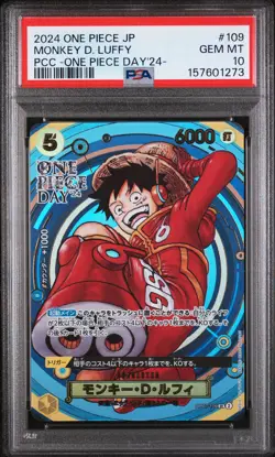 2024 ONE PIECE JP ONE PIECE DAY '24 #109 MONKEY D. LUFFY PSA 10 - Image 1