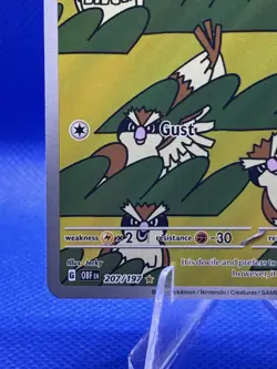 Pokemon TCG Pidgey Illustration Rare Card 207/197 Sv03: Obsidian Flames - Image 5