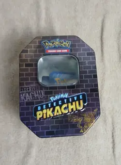 Pokemon Detective Pikachu Trading Card Game Lot 74 Total Cards Tin Set - Image 1