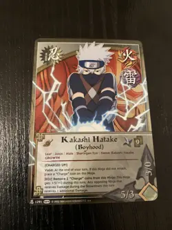 Naruto Cards Kakashi Hatake Boyhood Charged Up! RARE Foil 1291 1st Edition CCG - Image 1