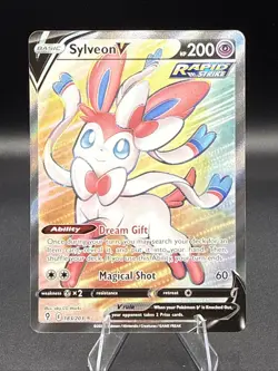Pokemon Sylveon v TCG Evolving Skies Holo Ultra Rare Card 183/203 - Image 1