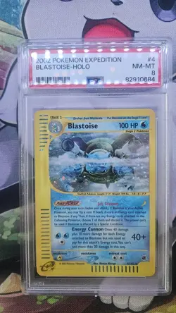Pokemon TCG Blastoise Expedition Base Set Holo Holo Rare Card 4/165 PSA 8 - Image 1