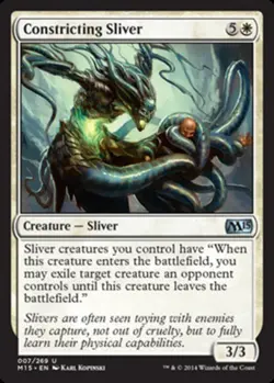Heavy Play, English MTG Regular Constricting Sliver Magic 2015 Magic the Gatheri - Image 1