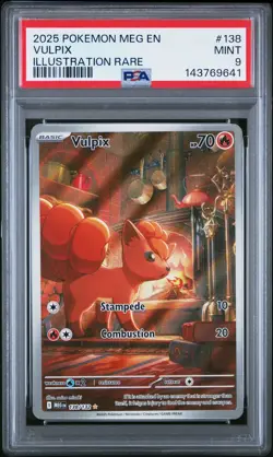 2025 POKEMON MEG EN-MEGA EVOLUTION 138 VULPIX IR PSA 9 - Image 1