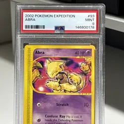 2002 Pokemon Expedition #93/165 Abra - Base Set - PSA 9 MINT - Image 3