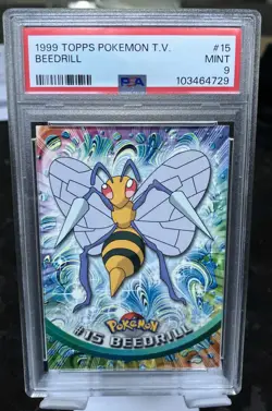 1999 Pokemon Topps TV #15 Beedrill PSA 9 MINT - Image 1