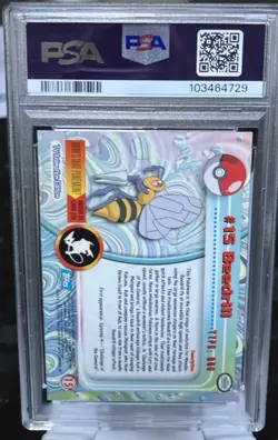 1999 Pokemon Topps TV #15 Beedrill PSA 9 MINT - Image 2