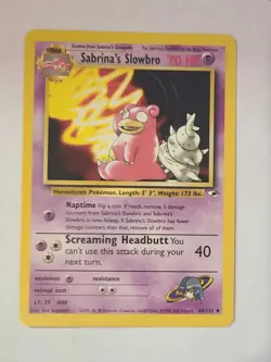 💚 LP Sabrina's Slowbro 60/132 Gym Heroes Pokemon Card Uncommon - Image 1