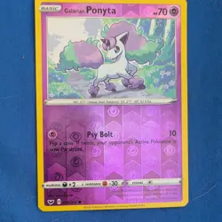 Pokemon Galarian Ponyta Reverse Holo Card Swsh01: Sword & Shield 081/202 HP70 - Image 1