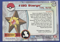Staryu #120 - Topps Pokemon Animation Edition - Blue Logo - Vintage Card VLP - Image 2