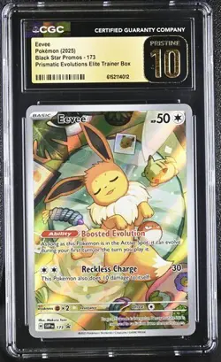 Pokemon Prismatic Evolutions Eevee ETB Promo CGC PRISTINE 10 - Image 1