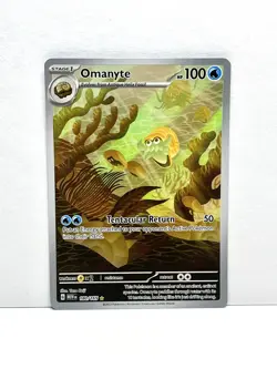 Pokemon TCG Omanyte 180/165 SV 151 IR Holo English 2023 NM - Image 1