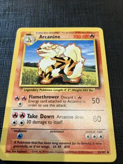 Pokemon TCG Arcanine Base Set, Unlimited Uncommon Card 23/102 - Image 1