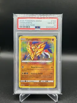 Zamazenta PSA 10 2020 Pokemon Sword & Shield Vivid Voltage #102/185 7705 - Image 1