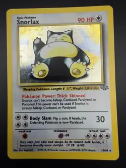 Pokemon TCG Snorlax 11/64 Jungle Unlimited Holo Rare Damaged Heavy Play - Image 2