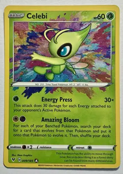 Celebi 009/185 (NM) Amazing Rare Sword & Shield: Vivid Voltage 2020 Pokemon TCG - Image 1