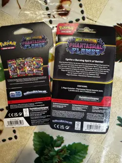 *NEW* Pokemon TCG Mega Evolutions: Phantasmal Flames Blister Pack With Sleeved - Image 2