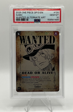 2025 One Piece Sabo OP13-120 SEC Alt Art Wanted Carrying on His Will Eng PSA 10 - Image 1
