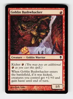 Goblin Bushwhacker 125 Common Zendikar Magic: The Gathering Cards - Image 1