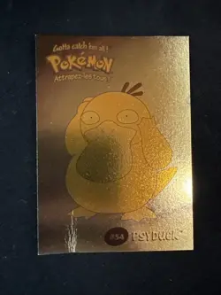 Pokemon Psyduck Danone Card Stadium TIP Shiny Gold Foil #54 5/8 DAMAGE - Image 1