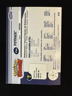 Pokemon Psyduck Danone Card Stadium TIP Shiny Gold Foil #54 5/8 DAMAGE - Image 2