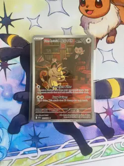Team Rocket's Meowth 203/182 Illustration Rare Destined Rivals Pokemon NM Card - Image 1