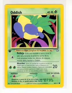 *READ* ~ESP~ SPANISH Oddish 1st Edition Neo Genesis Pokemon Card (Z1) - Image 1