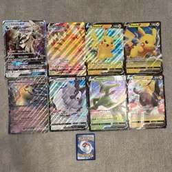 Pokemon Jumbo TCG Foil Card Lot - 8 Cards, Pikachu VMAX, Silvally GX, Mimikyu GX - Image 1