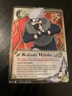 Naruto Cards - Kakashi Hatake A New Technique RARE FOIL 527 1st Edition CCG - Image 1