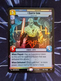 Star Wars Unlimited: Darth Sion - Lord of Pain Foil SEC 545 - Image 1