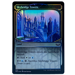 Magic the Gathering Skybridge Towers Land Showcase Foil Card 2022 SNC - Image 1