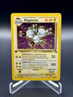 Pokemon TCG Magneton 11/62 1st Edition Holo Rare Fossil Vintage WOTC MP - Image 1