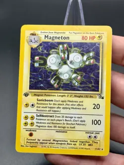 Pokemon TCG Magneton 11/62 1st Edition Holo Rare Fossil Vintage WOTC MP - Image 2
