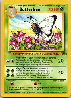 Butterfree 33/64 Uncommon Jungle Pokemon Unlimited Near Mint - Image 1