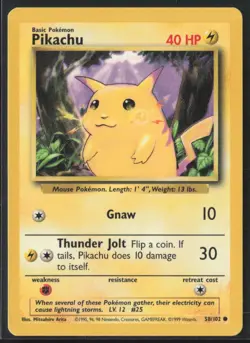 1999 WOTC Base Set Pokemon TCG Pikachu 58/102 - Image 1
