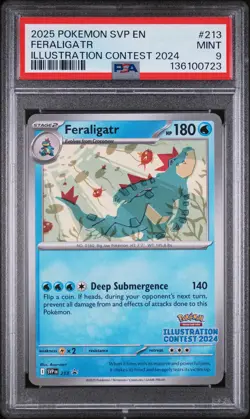 2025 POKEMON SVP EN-SV BLACK STAR PROMO #213 FERALIGATR PSA 9 - Image 1