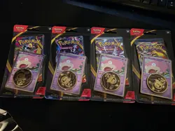 4x Pokemon TCG Pitch Black Blister Art Set Slowpoke Promo Pack Ripper Lot READ - Image 1
