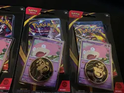 4x Pokemon TCG Pitch Black Blister Art Set Slowpoke Promo Pack Ripper Lot READ - Image 4