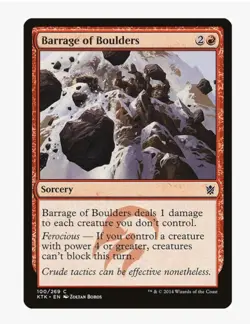 Barrage of Boulders MTG KTK LP | Pauper EDH Anti-Tokens Falter Sweeper - Image 1